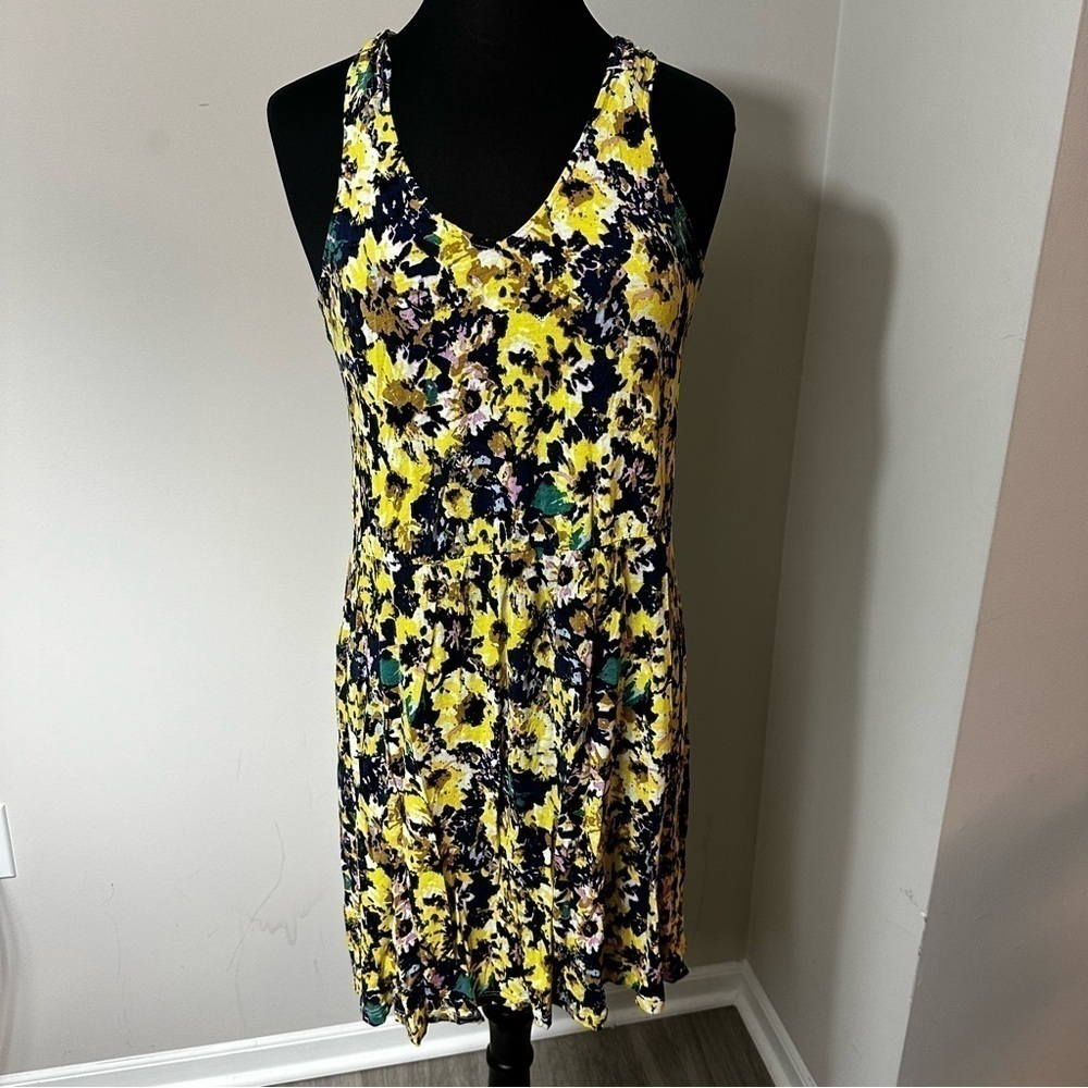 H&M Yellow Floral Print Dress in Size XS - Picture 3 of 8